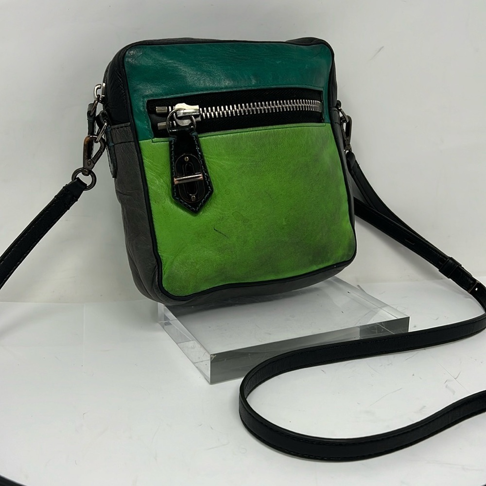 Reed Krakoff Green Gray Leather Crossbody Bag